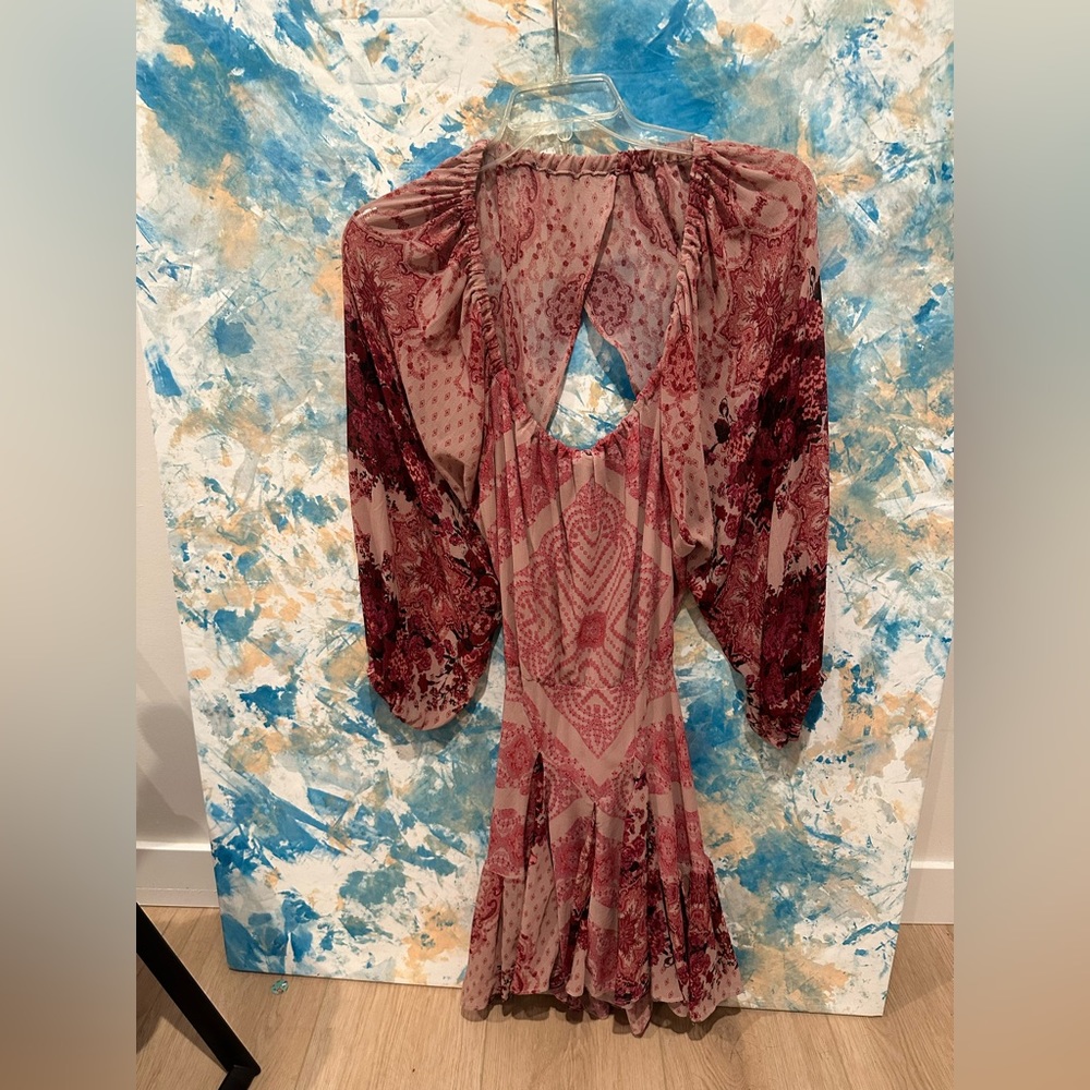 New free people paisley key hole (keyhole) dress